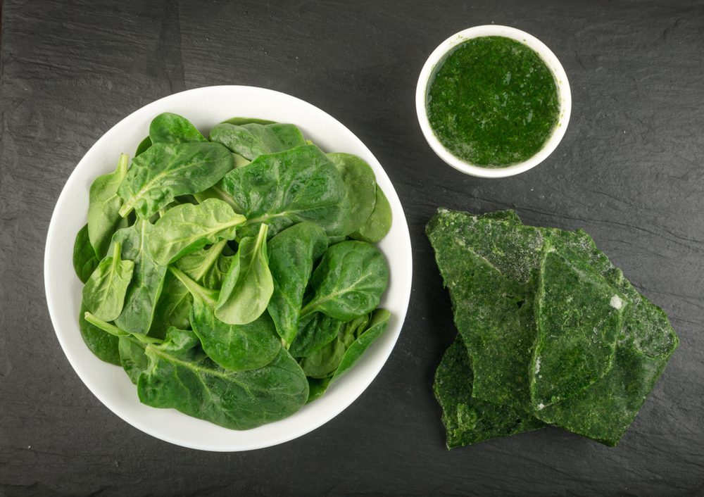 a list of nutritionist approved frozen foods including baby spinach